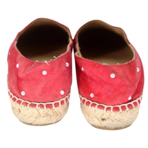 Chanel Espadrille 37 Suede and Faux Pearl Cc Cap-toe Flats CC-S0207P-C042 - Picture 7 of 9